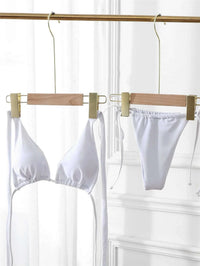 Plain Tie Side Bikini Swimsuit