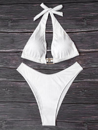 Ribbed Halter Bikini