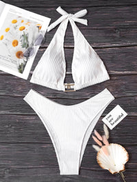 Ribbed Halter Bikini